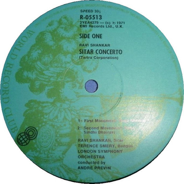 Ravi Shankar : Concerto For Sitar & Orchestra (LP, Album, Club)