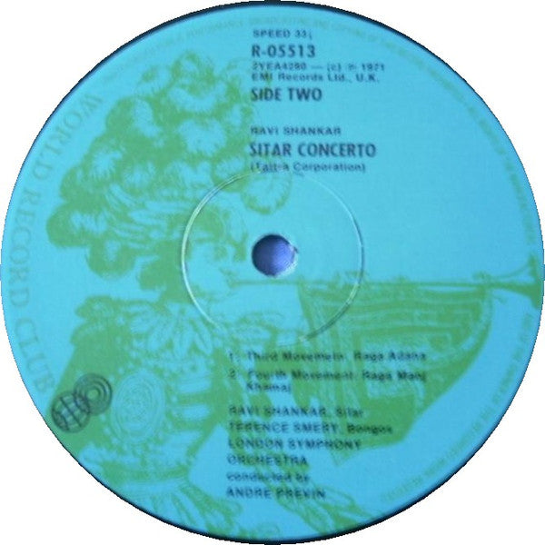 Ravi Shankar : Concerto For Sitar & Orchestra (LP, Album, Club)