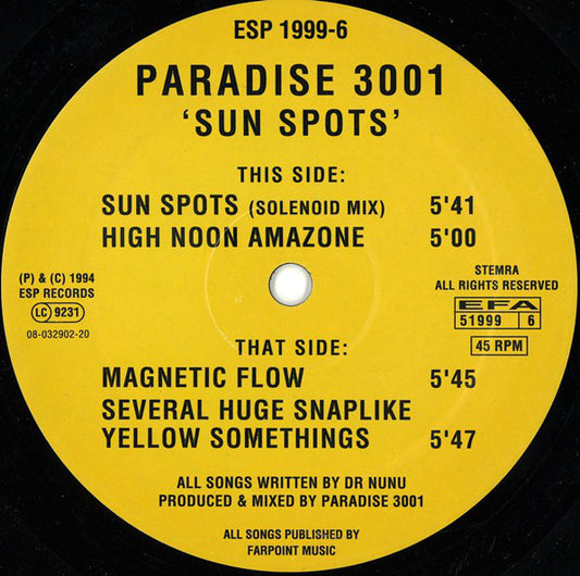 Paradise 3001 : Sun Spots (12")