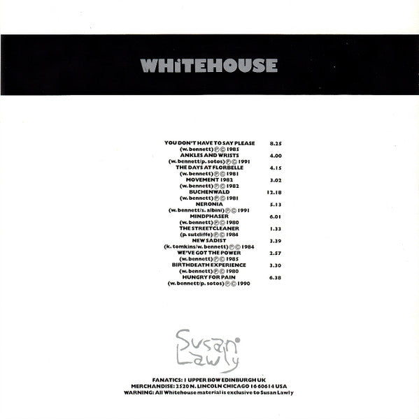Whitehouse : Another Crack Of The White Whip (CD, Comp)