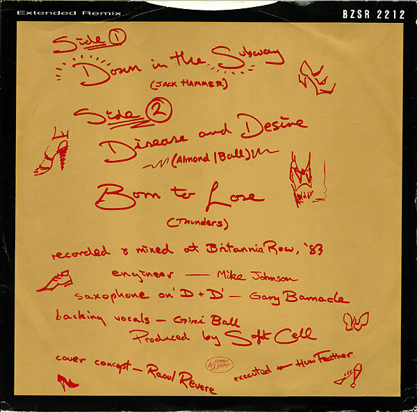 Soft Cell : Down In The Subway (Extended Remix) (12", Single, Mono)
