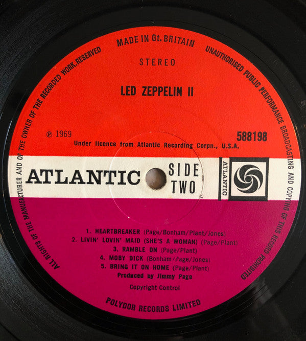 Led Zeppelin : Led Zeppelin II (LP, Album, RP, Pye)