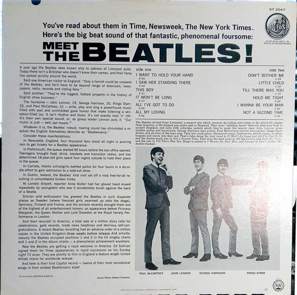 The Beatles : Meet The Beatles! (LP, Album, RP, Ora)