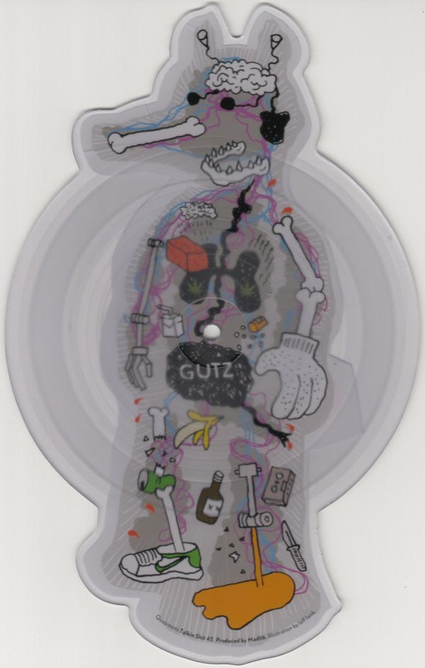 Quasimoto : Talkin' Shit (7", Shape, Single, Pic, RP, Blu)