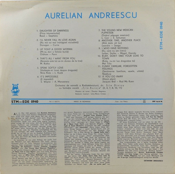 Aurelian Andreescu : Aurelian Andreescu (LP, Album, RE)