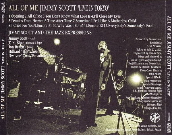 Jimmy Scott : All Of Me - Live in Tokyo (SACD, Hybrid, Album, RE)