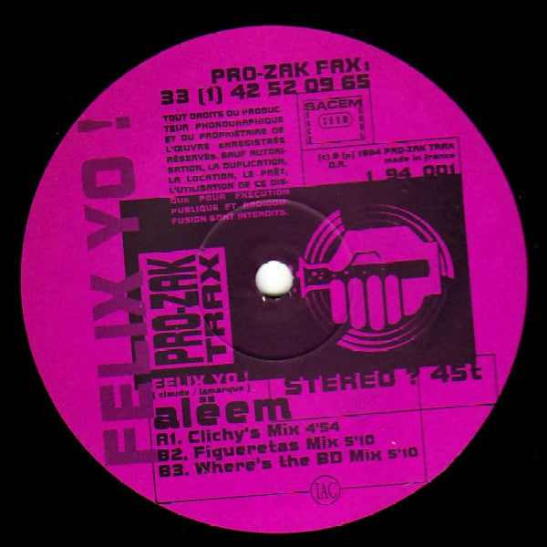 Alëem (2) : Felix Yo! (12")