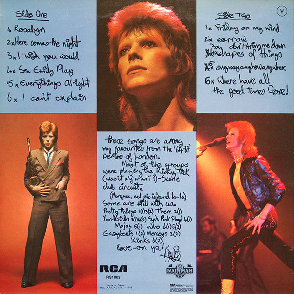 Bowie* : Pinups (LP, Album, RP)