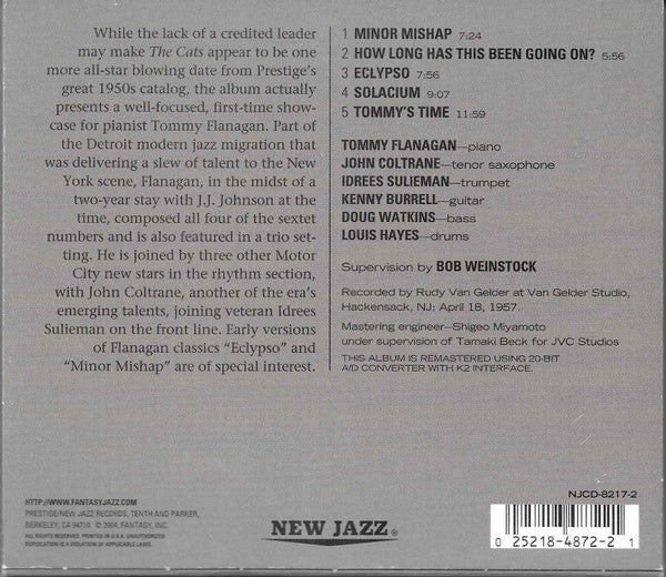 Tommy Flanagan, John Coltrane, Kenny Burrell, Idrees Sulieman : The Cats (CD, Album, RE, RM)