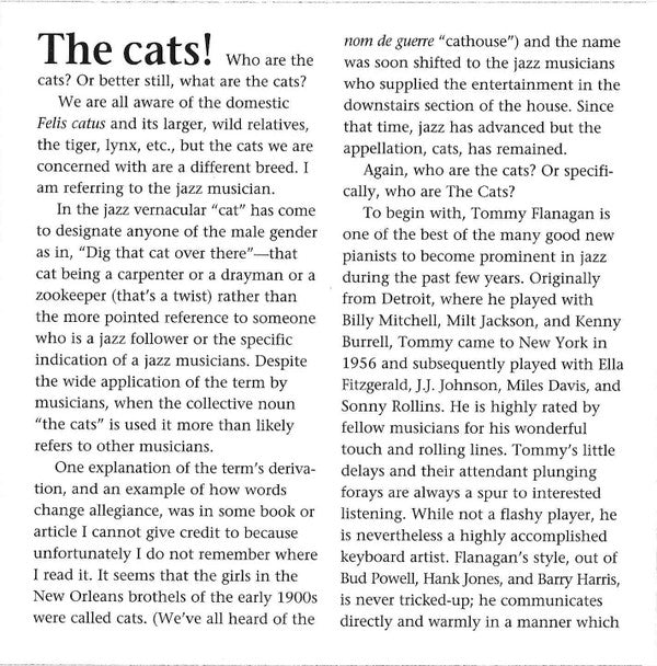 Tommy Flanagan, John Coltrane, Kenny Burrell, Idrees Sulieman : The Cats (CD, Album, RE, RM)