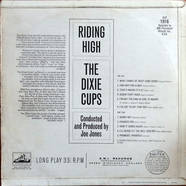 The Dixie Cups : Riding High (LP, Album, Mono)