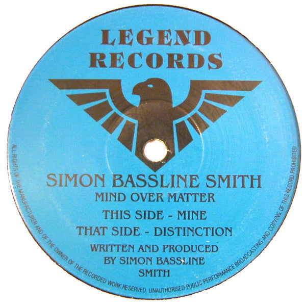 Simon Bassline Smith* : Mind Over Matter (12")
