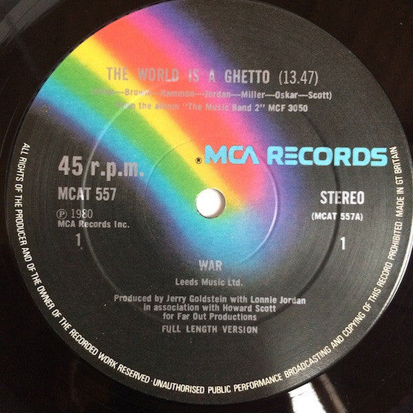 War : The World Is A Ghetto (Special Disco Mix) (12", Single)