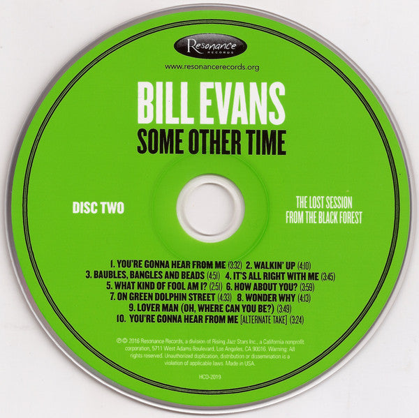 Bill Evans : Some Other Time (The Lost Session From The Black Forest) (2xCD, Album)