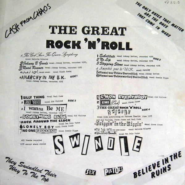 Sex Pistols : The Great Rock 'N' Roll Swindle (2xLP, Album)