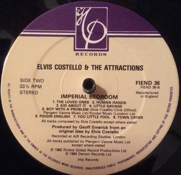 Elvis Costello And The Attractions* : Imperial Bedroom (LP, Album, RE, No )