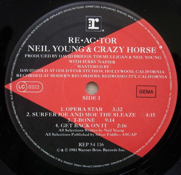 Neil Young & Crazy Horse : Reactor (LP, Album)