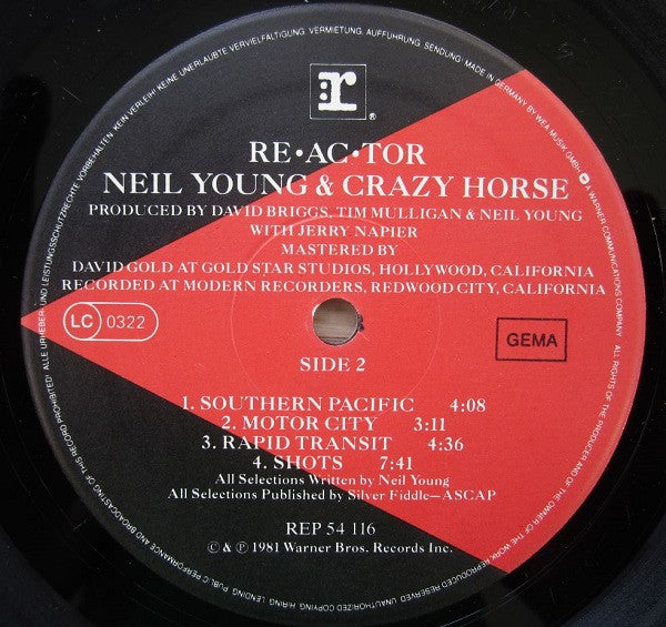Neil Young & Crazy Horse : Reactor (LP, Album)