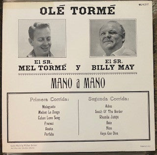 Mel Tormé With Billy May : Olé Tormé (LP, Album, Mono)