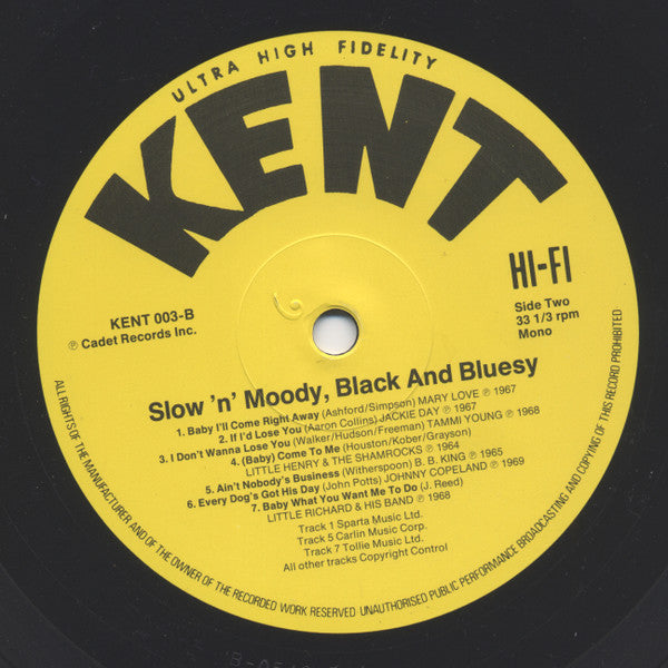 Various : Slow 'N' Moody, Black And Bluesy (LP, Comp, Mono)