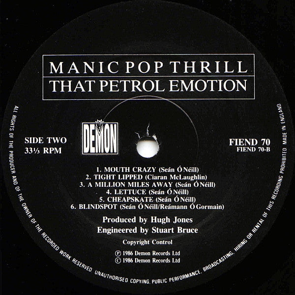 That Petrol Emotion : Manic Pop Thrill (LP, Album, RP)