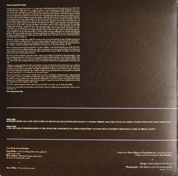 The Style Council : Our Favourite Shop (LP, Album, Uni)