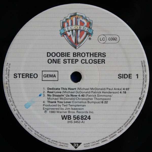 The Doobie Brothers : One Step Closer (LP, Album)