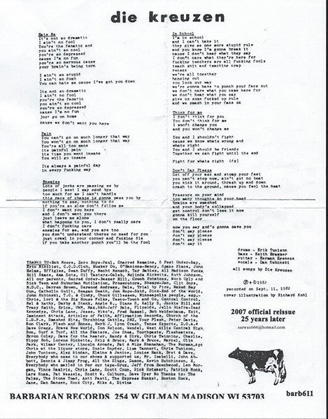Die Kreuzen : Cows And Beer (7", RE, Whi)