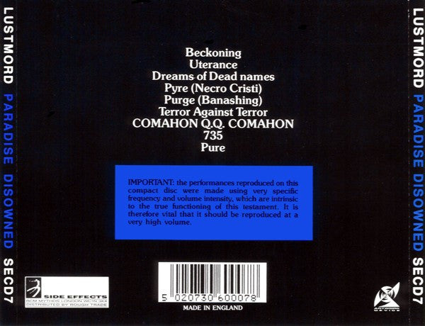 Lustmørd* : Paradise Disowned (CD, Album, RE)