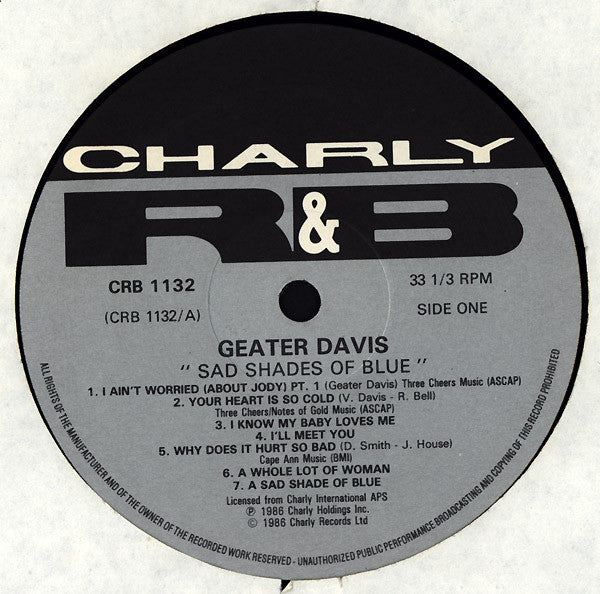 Geater Davis : Sad Shades Of Blue (LP, Comp)