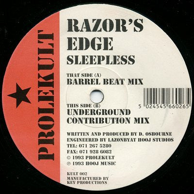 Razor's Edge : Sleepless (12")