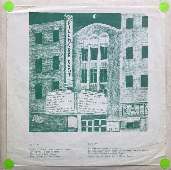 Various : Fillmore East - Final Concert (LP, Unofficial, W/Lbl)