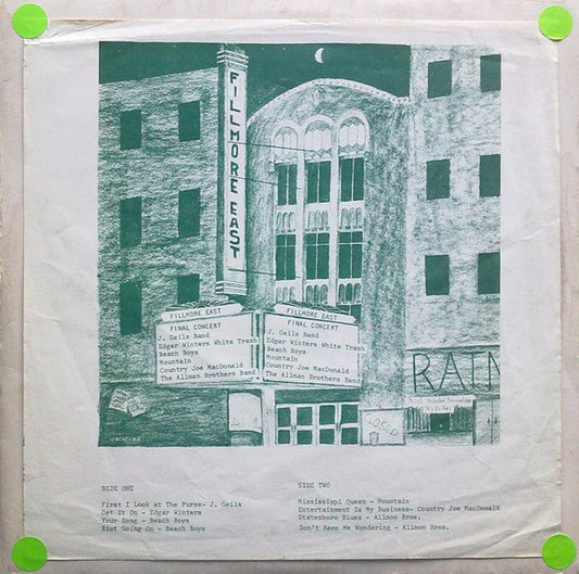 Various : Fillmore East - Final Concert (LP, Unofficial, W/Lbl)