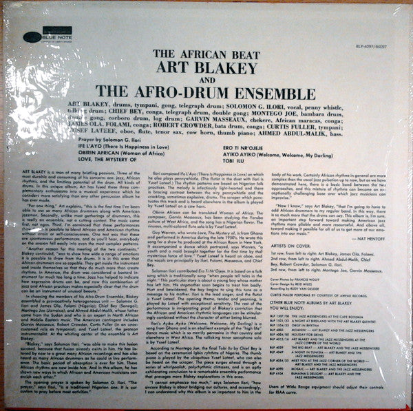 Art Blakey And The Afro-Drum Ensemble* : The African Beat (LP, Album, RP)