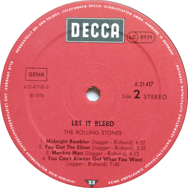 Rolling Stones* : Let It Bleed (LP, Album, RE)