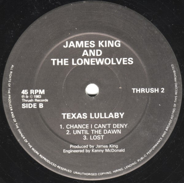 James King And The Lonewolves : Texas Lullaby (12", EP)