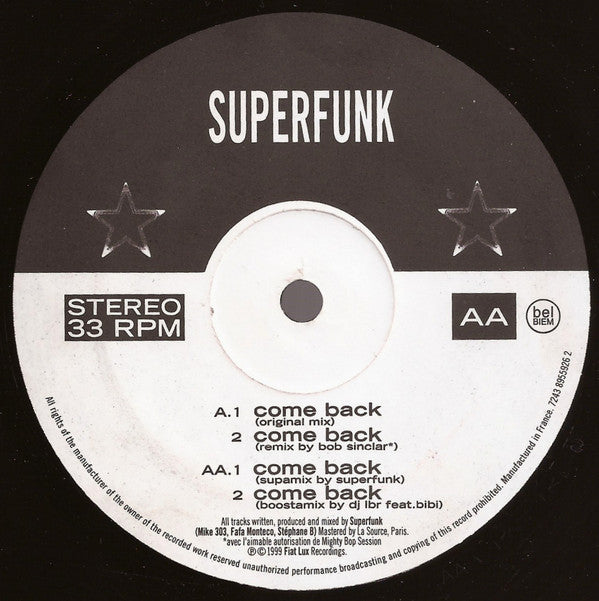 Superfunk : Come Back (12", Par)