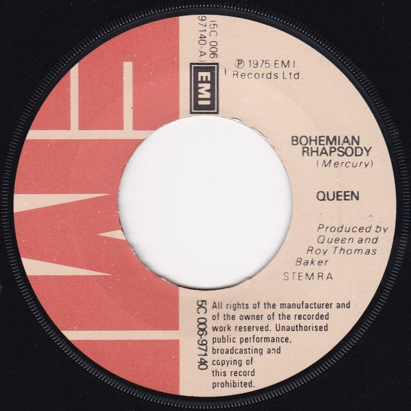 Queen : Bohemian Rhapsody (7", Single, Com)