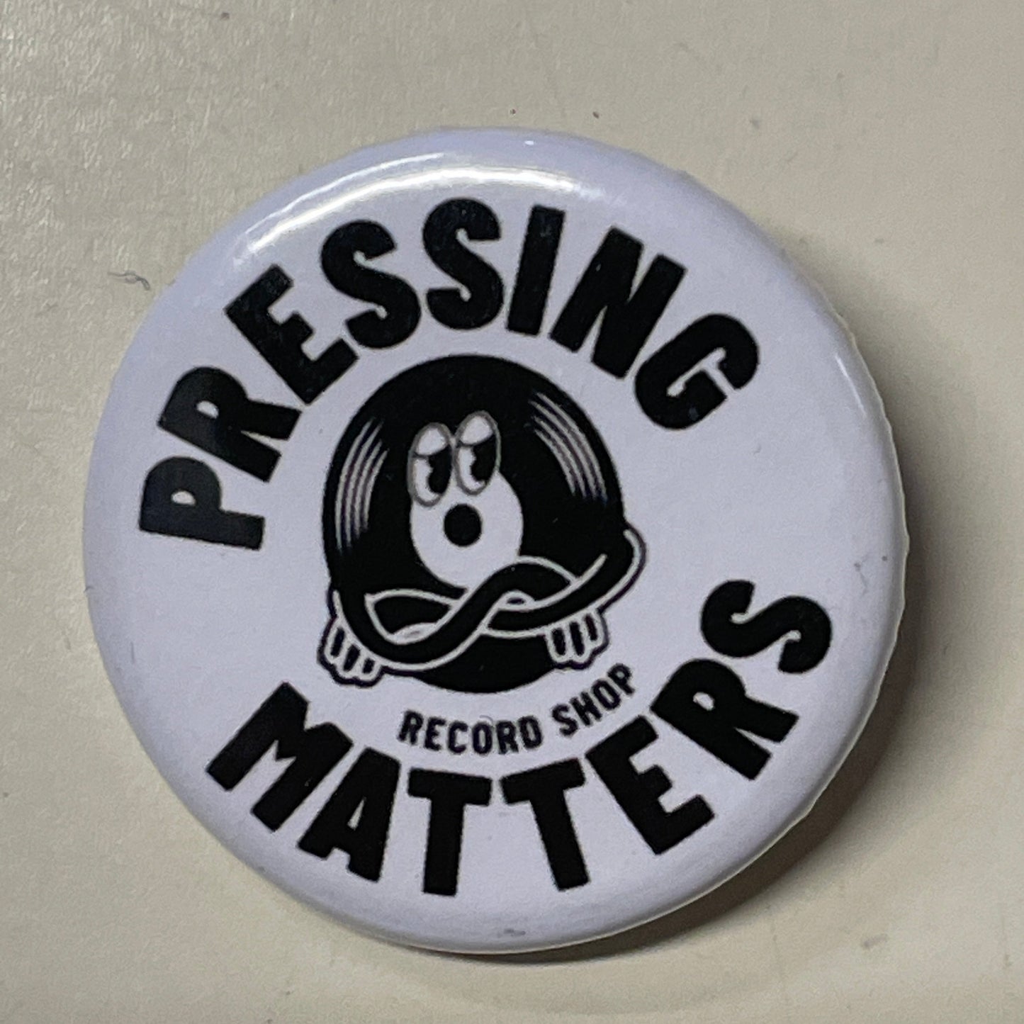 Pressing Matters Button Badge - Black/White