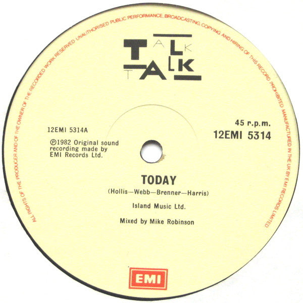 Talk Talk : Today (12", Single)
