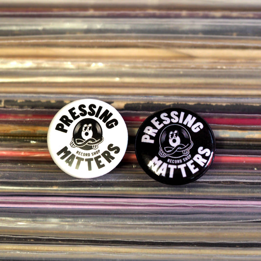 Pressing Matters Button Badge - Black/White